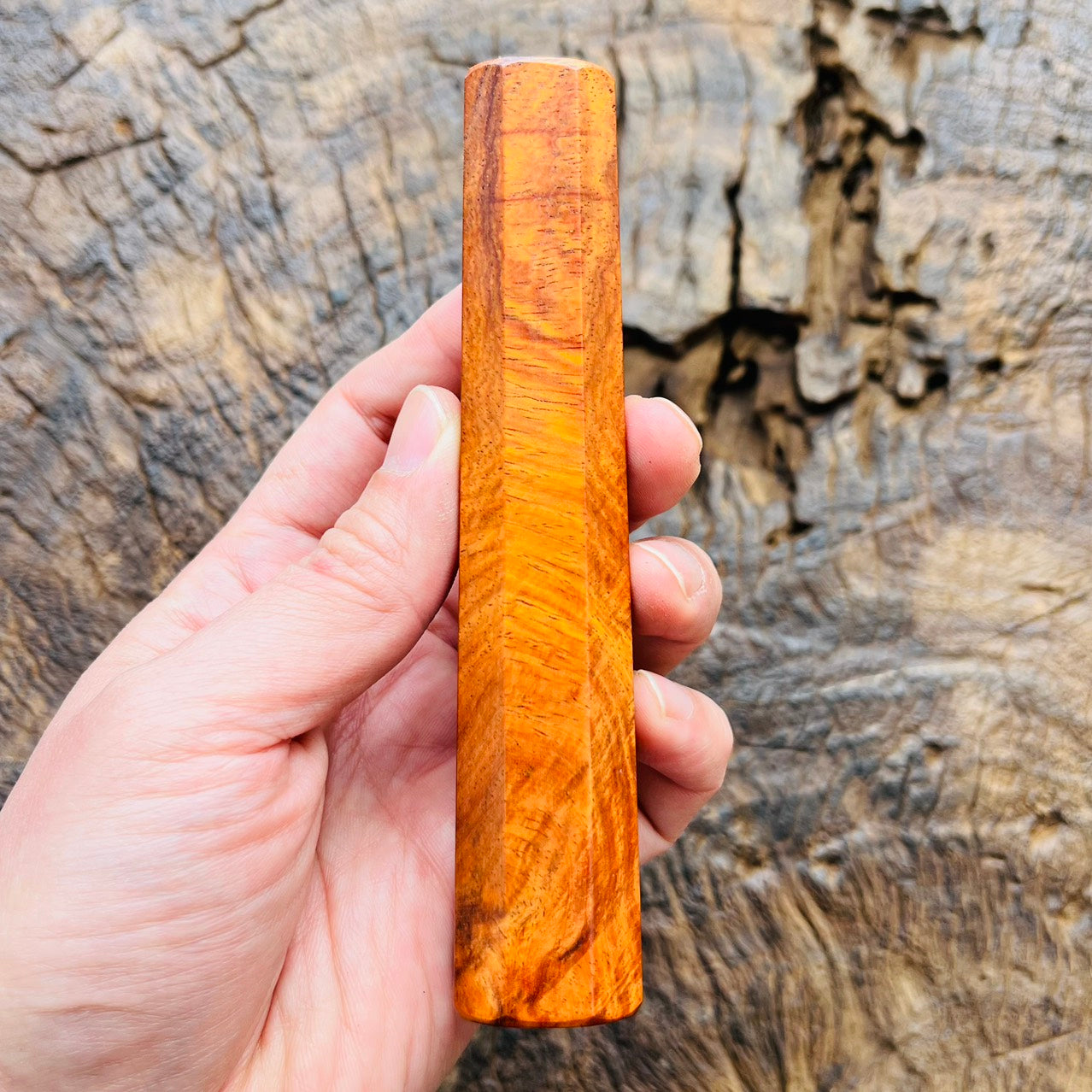 I- Mono Curly Orange Rosewood Wa handle - 135mm