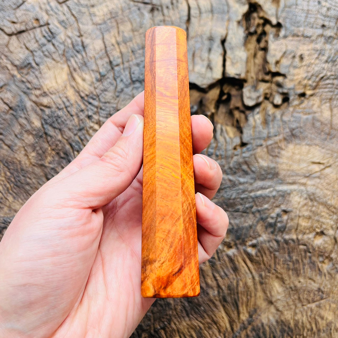 I- Mono Curly Orange Rosewood Wa handle - 135mm