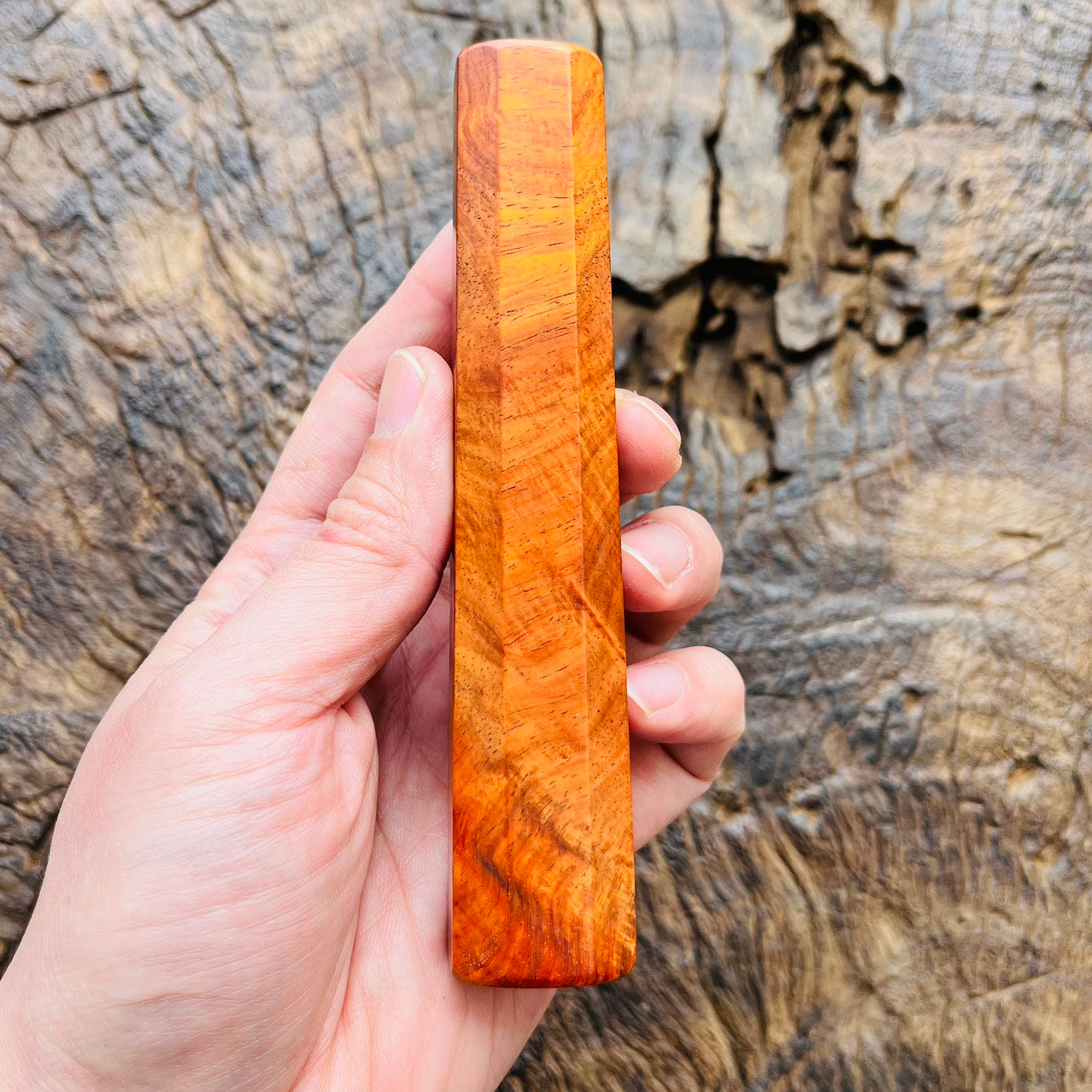 I- Mono Curly Orange Rosewood Wa handle - 135mm