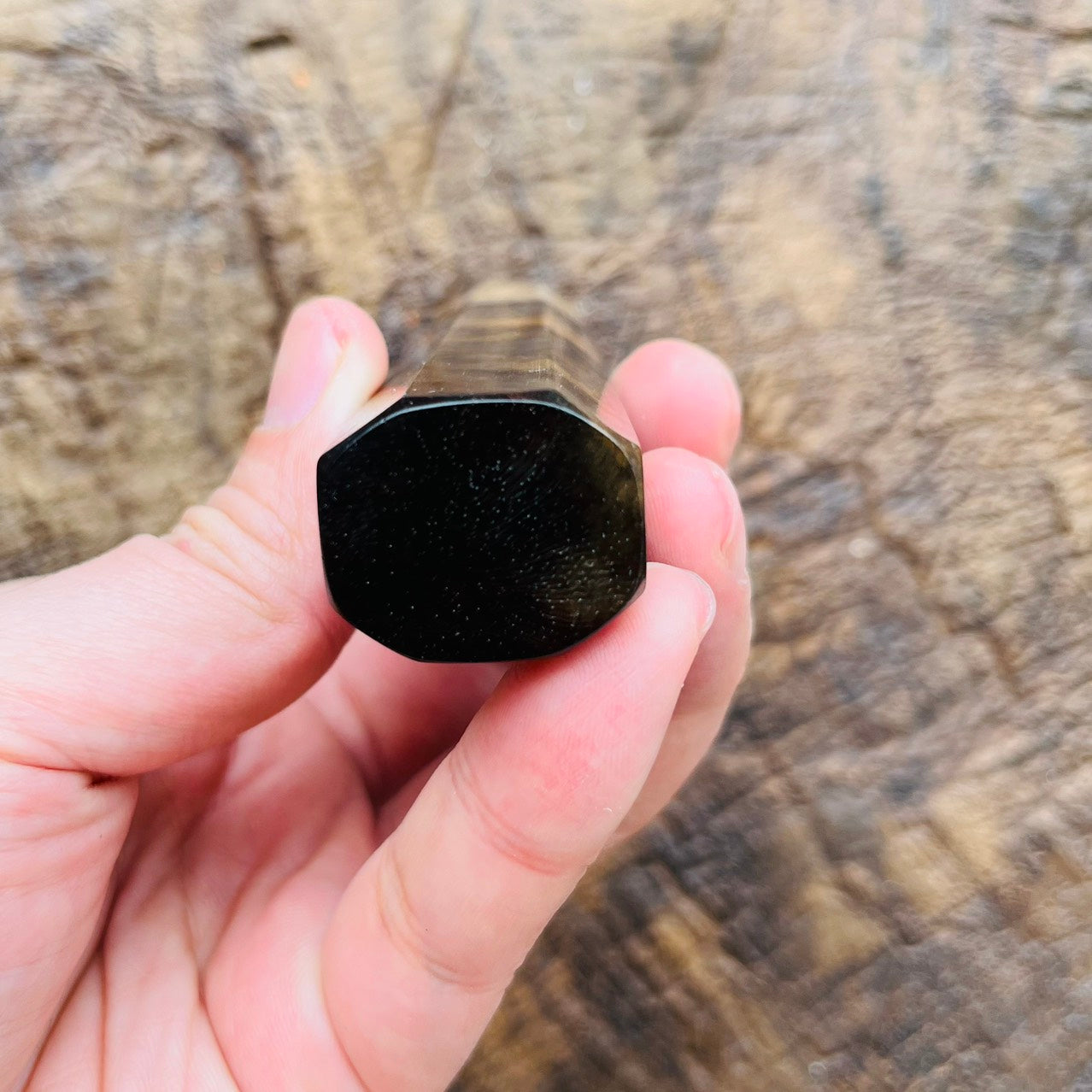 I- Super Rare Siamese Rosewood Wa handle with marble horn ferrule - 135mm