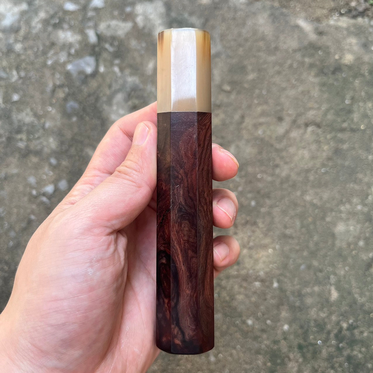 I- Dark Grain Rosewood handle with marble horn ferrule - 145mm