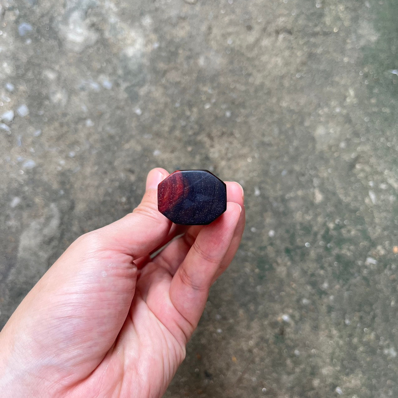 I- Super special Siamese Rosewood Wa handle with marble horn ferrule - 140mm