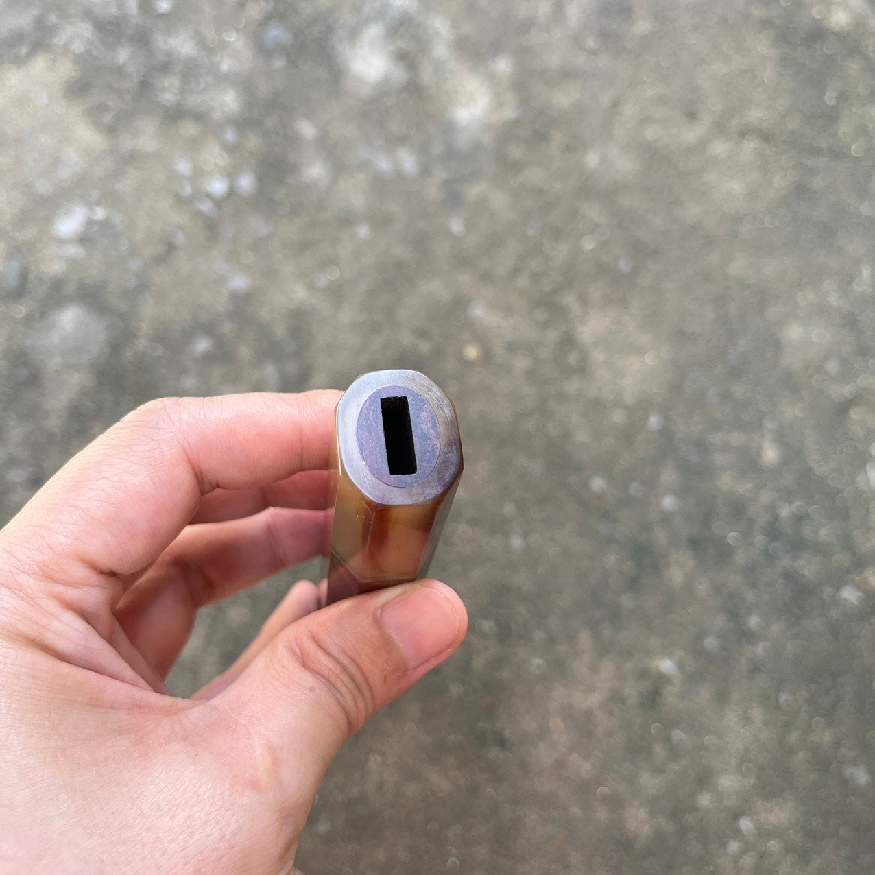 I- Special, Rare Burl Rosewood handle with marble horn ferrule - 145mm