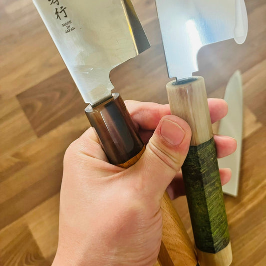 How to remove and install a new Japanese knife handle using hot glue melt