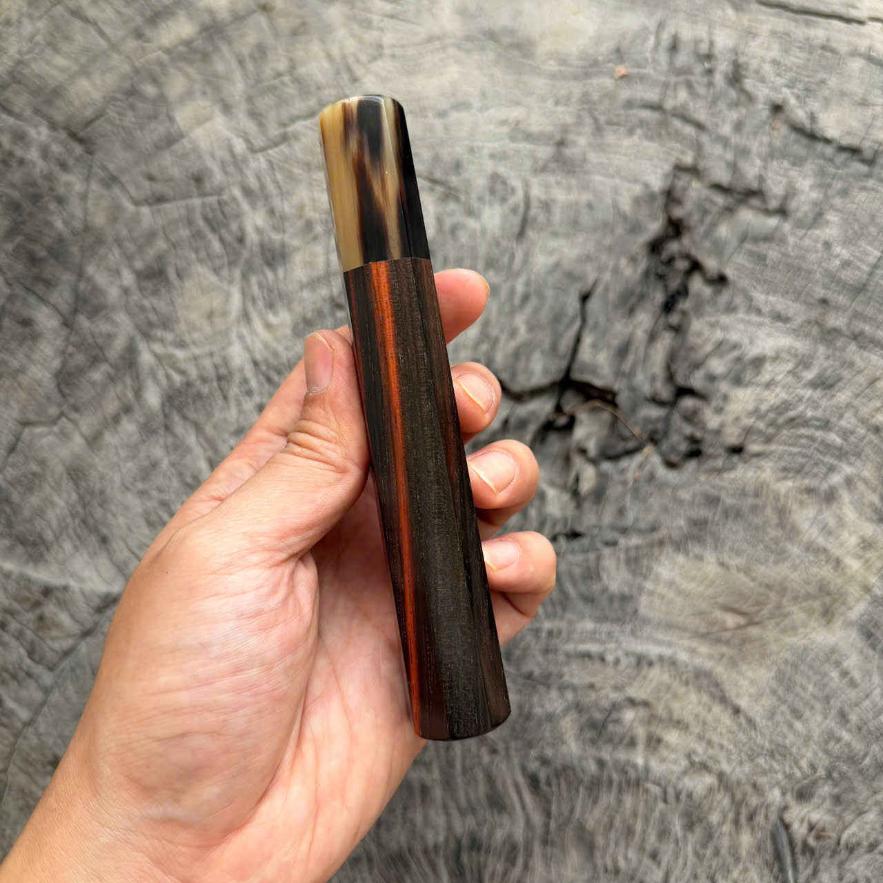 I - 42 Siamese Rosewood Wa handle, Marble horn Ferrule, 140mm handle