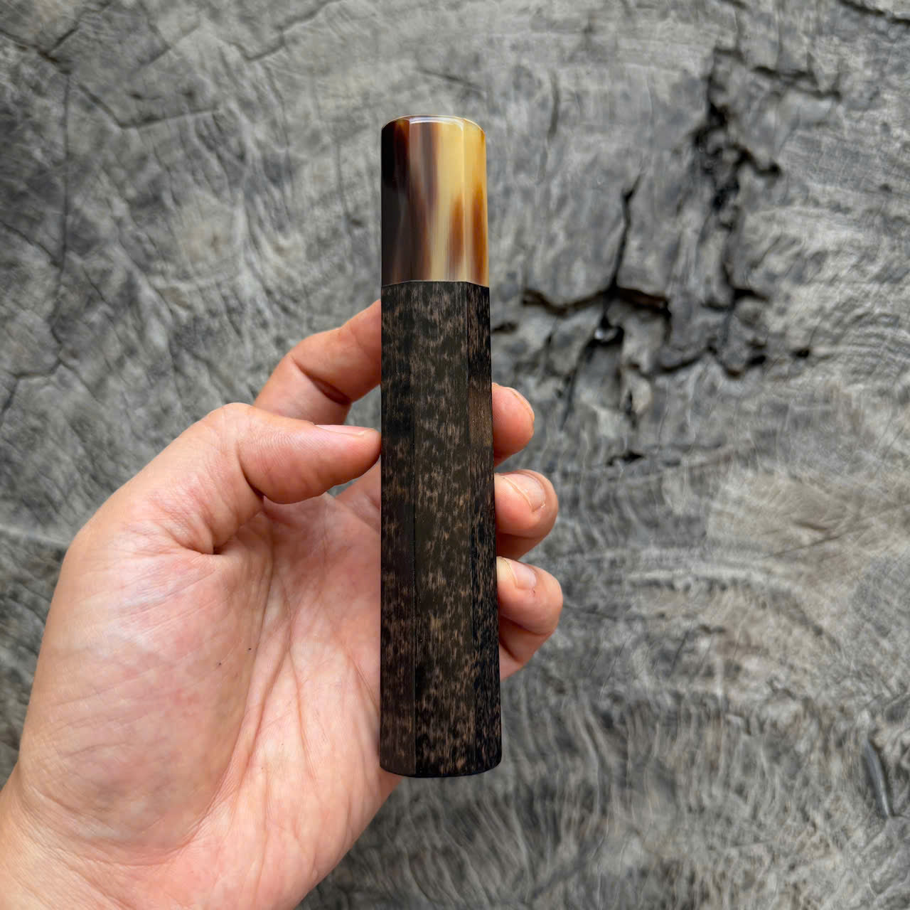 I - Speical Ebony ebony Wa handle, Marble horn ferrule, 140mm handle