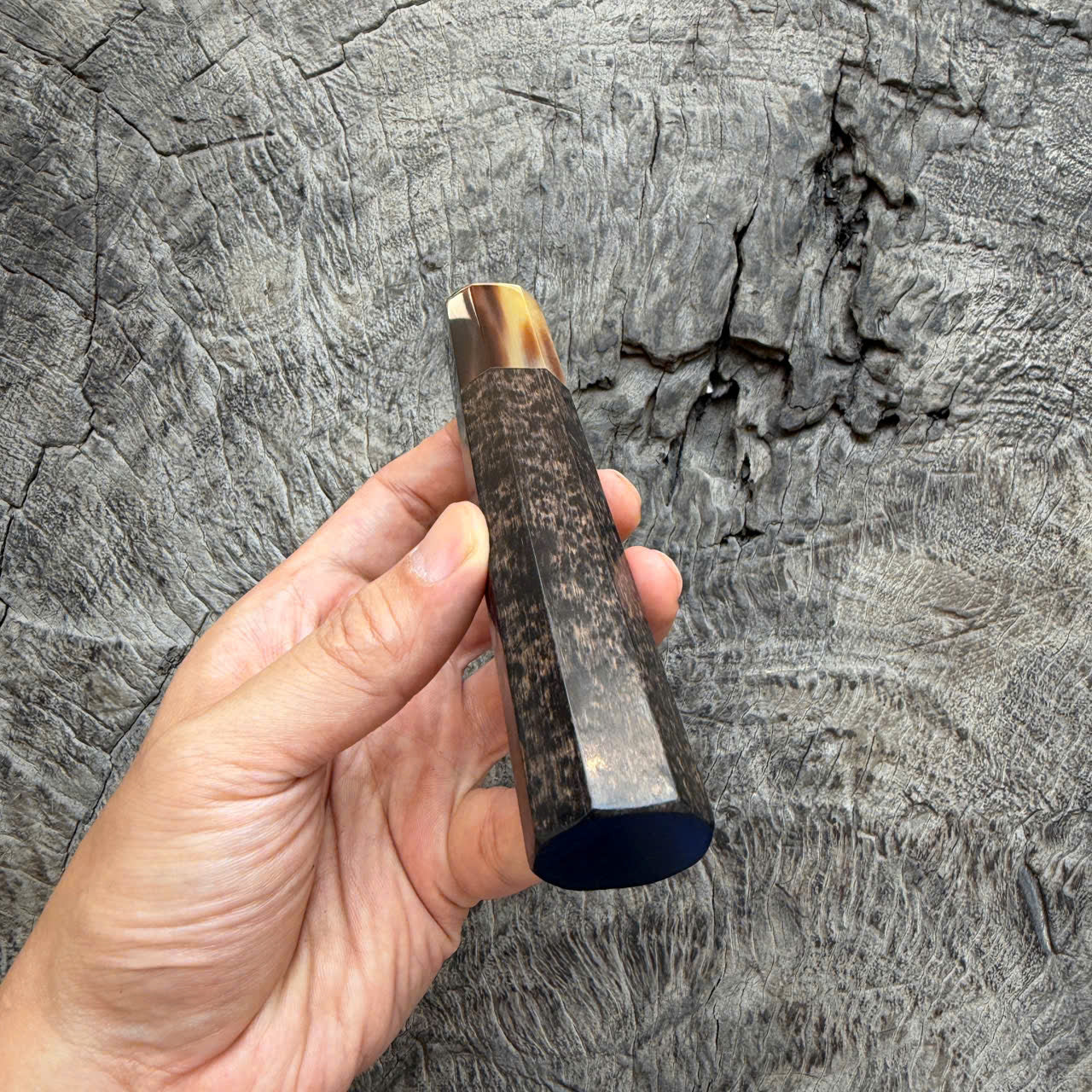 I - Speical Ebony ebony Wa handle, Marble horn ferrule, 140mm handle