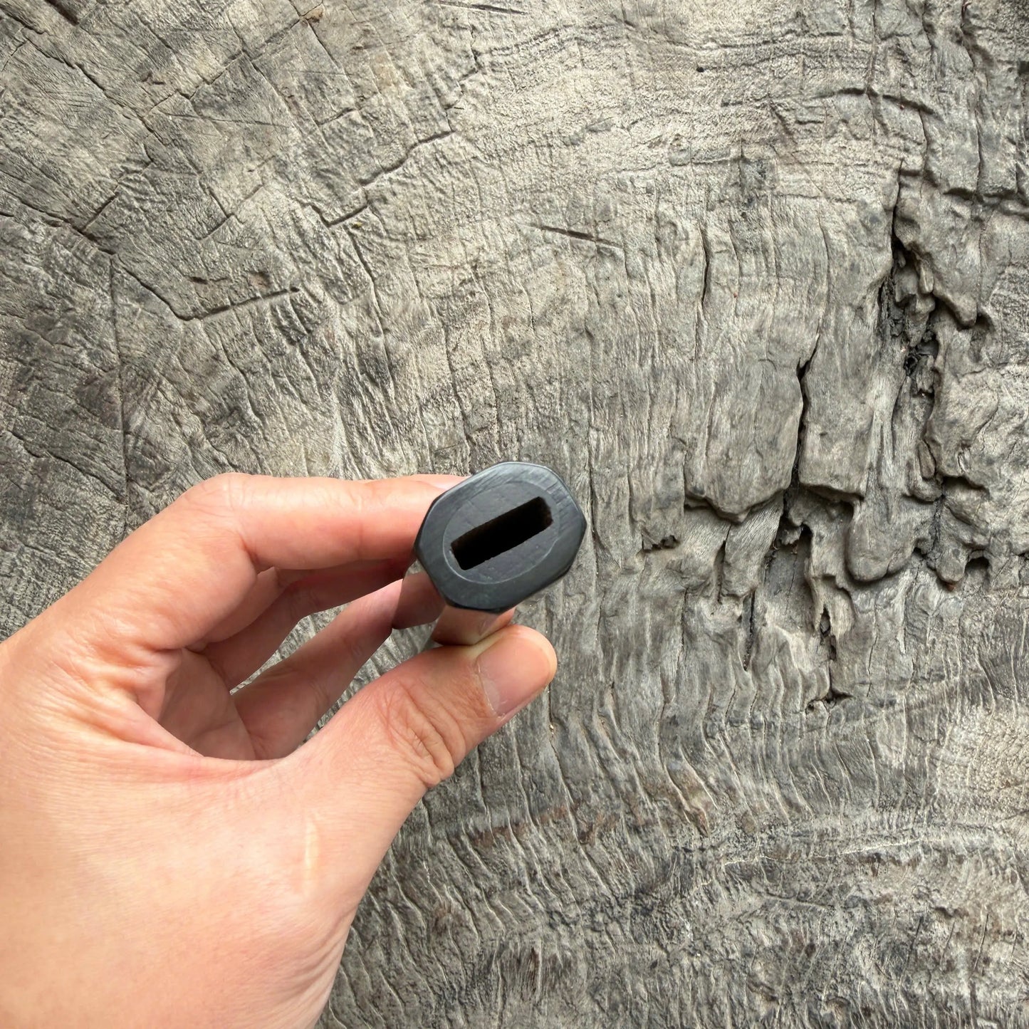 I - 5 Black African Wood Wa handle, Black Horn Ferrule- 145 mm