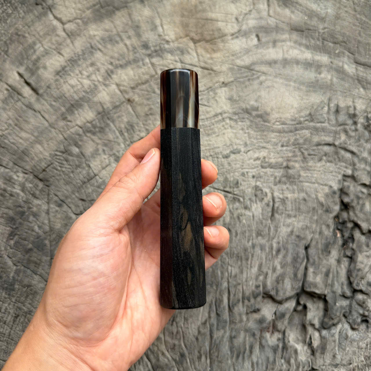 I - 5 Nice Ebony Wa handle, Marble horn ferrule, 140mm