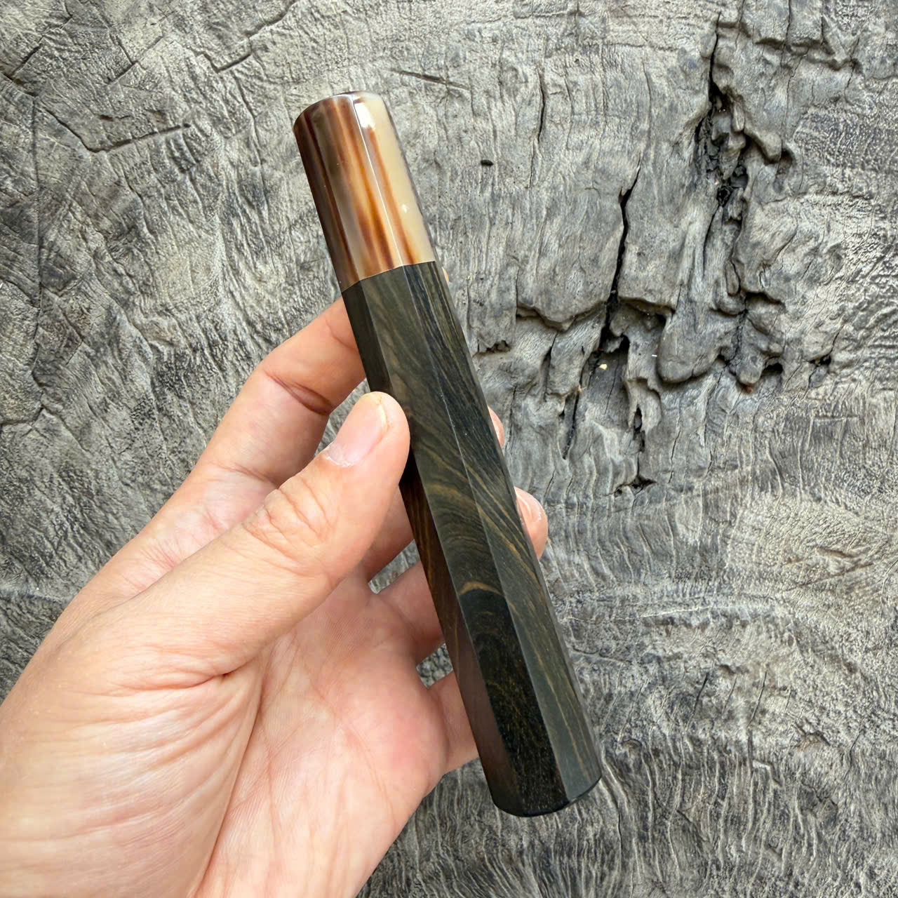 I -24 Ebony Wa handle, Marble Horn Ferrule - 140mm