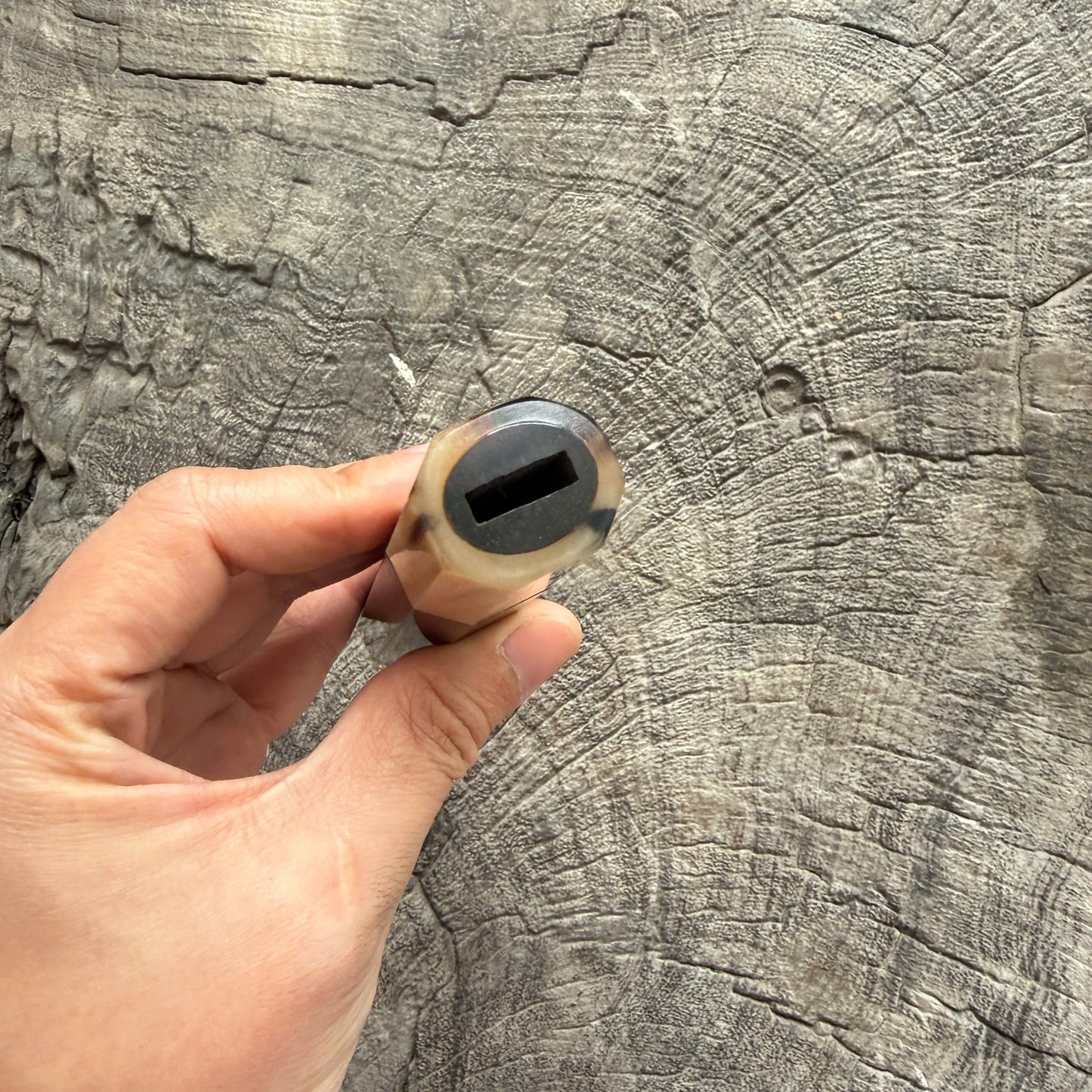 I -  23 Siamese Rosewood Wa handle, Marble horn ferrule- 145 mm