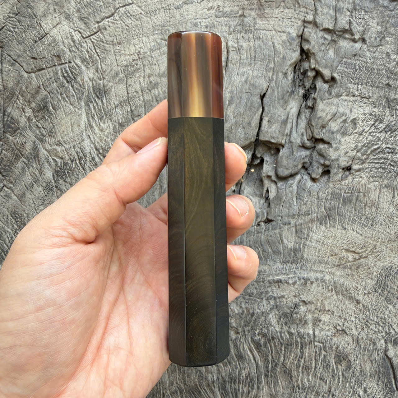 I- 29 Ebony Wa handle, Marble horn Ferrule - 135mm