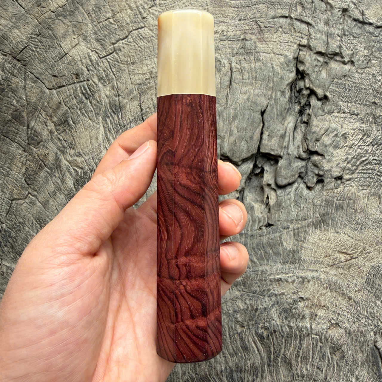 I - 4 Purple Rosewood Wa handle,  White horn Ferrule - 145 mm