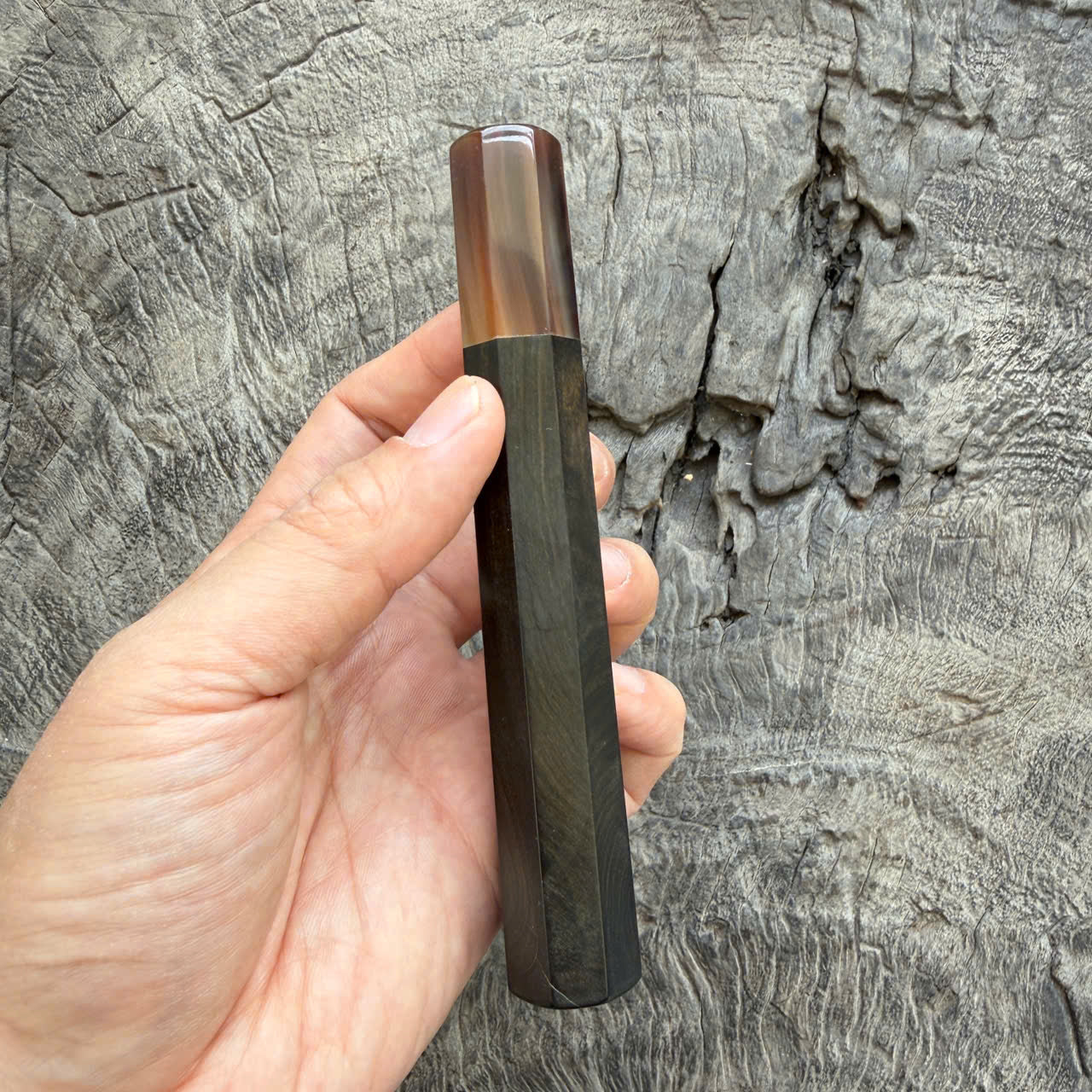 I- 29 Ebony Wa handle, Marble horn Ferrule - 135mm