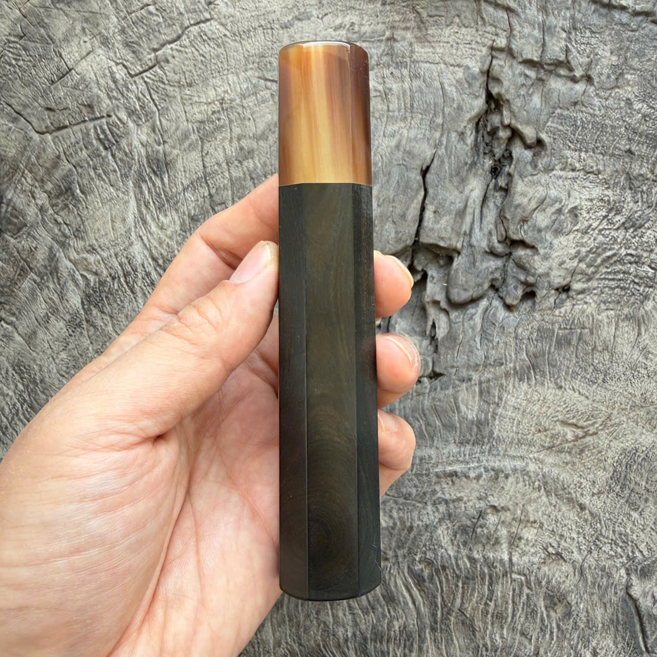 I- 29 Ebony Wa handle, Marble horn Ferrule - 135mm