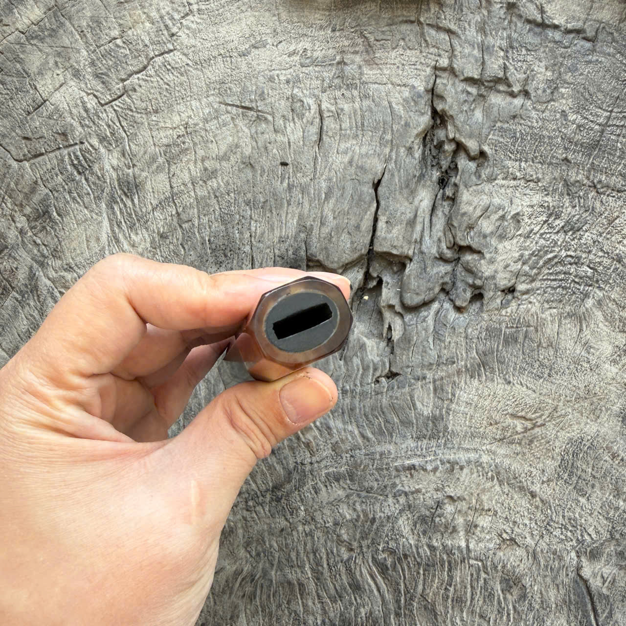 I- 29 Ebony Wa handle, Marble horn Ferrule - 135mm