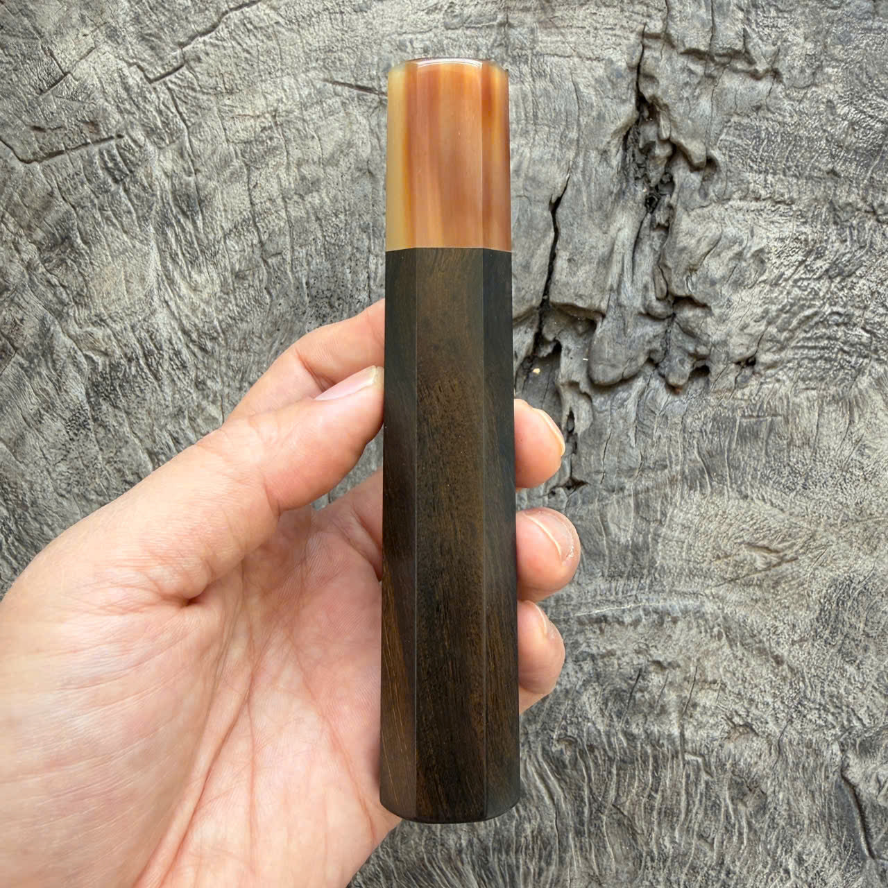 I- 28 Ebony Wa handle, Marble horn Ferrule - 135mm