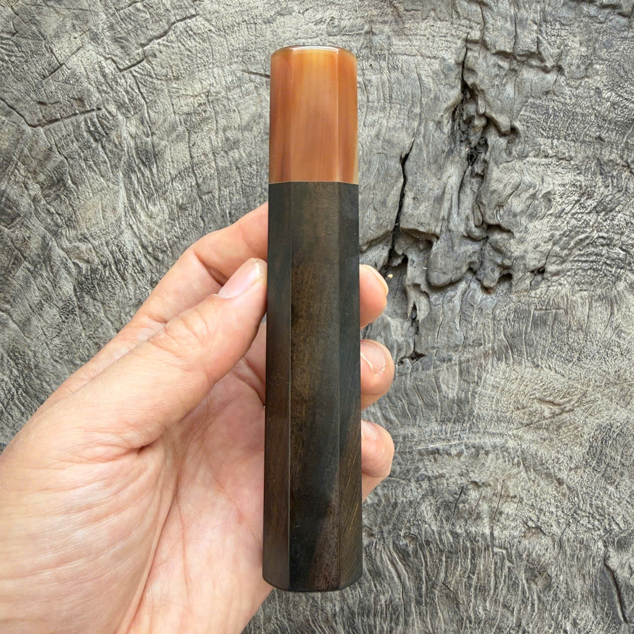 I- 28 Ebony Wa handle, Marble horn Ferrule - 135mm