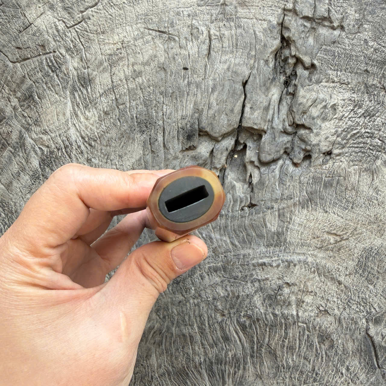 I- 28 Ebony Wa handle, Marble horn Ferrule - 135mm