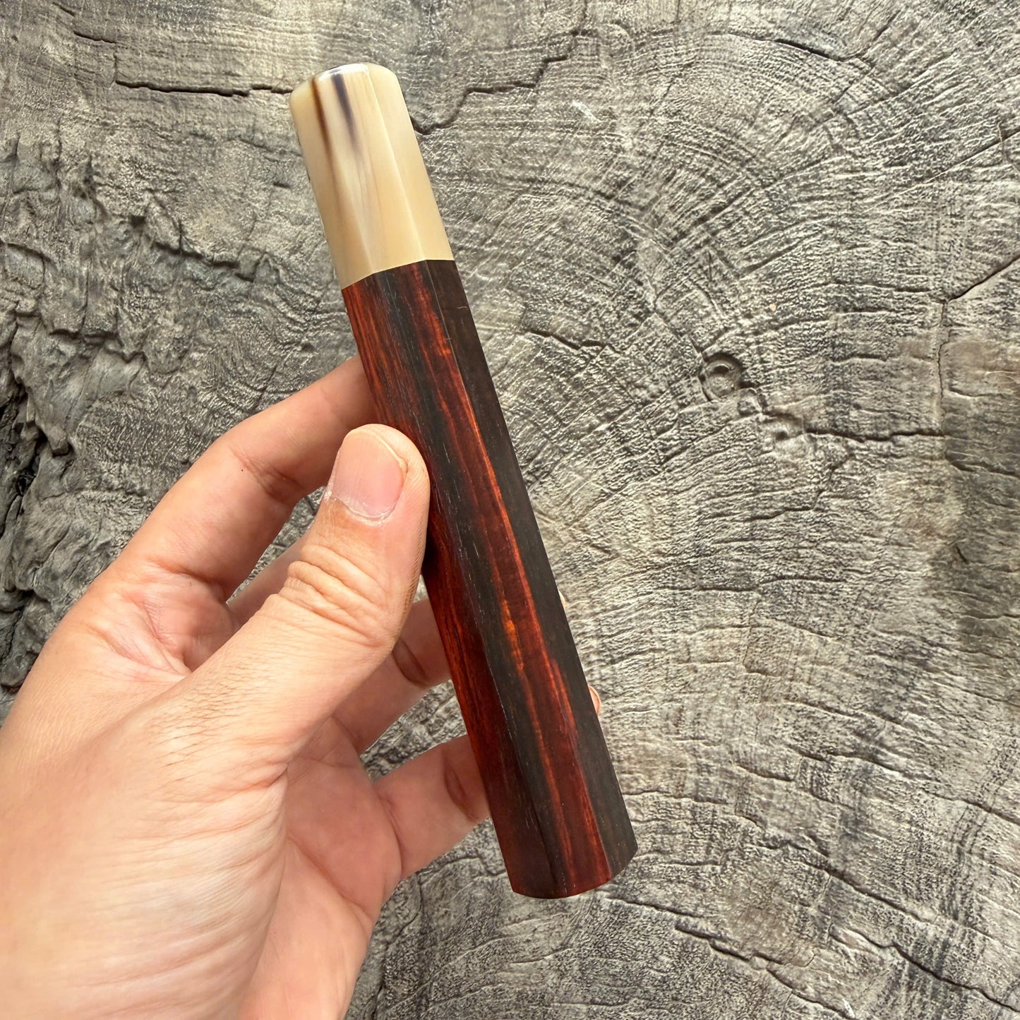 I -  23 Siamese Rosewood Wa handle, Marble horn ferrule- 145 mm