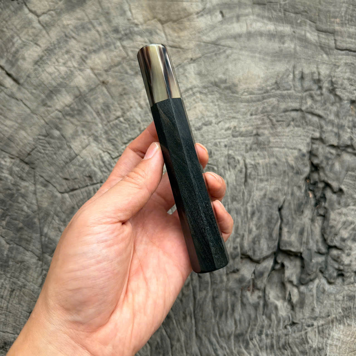 I - 5 Nice Ebony Wa handle, Marble horn ferrule, 140mm