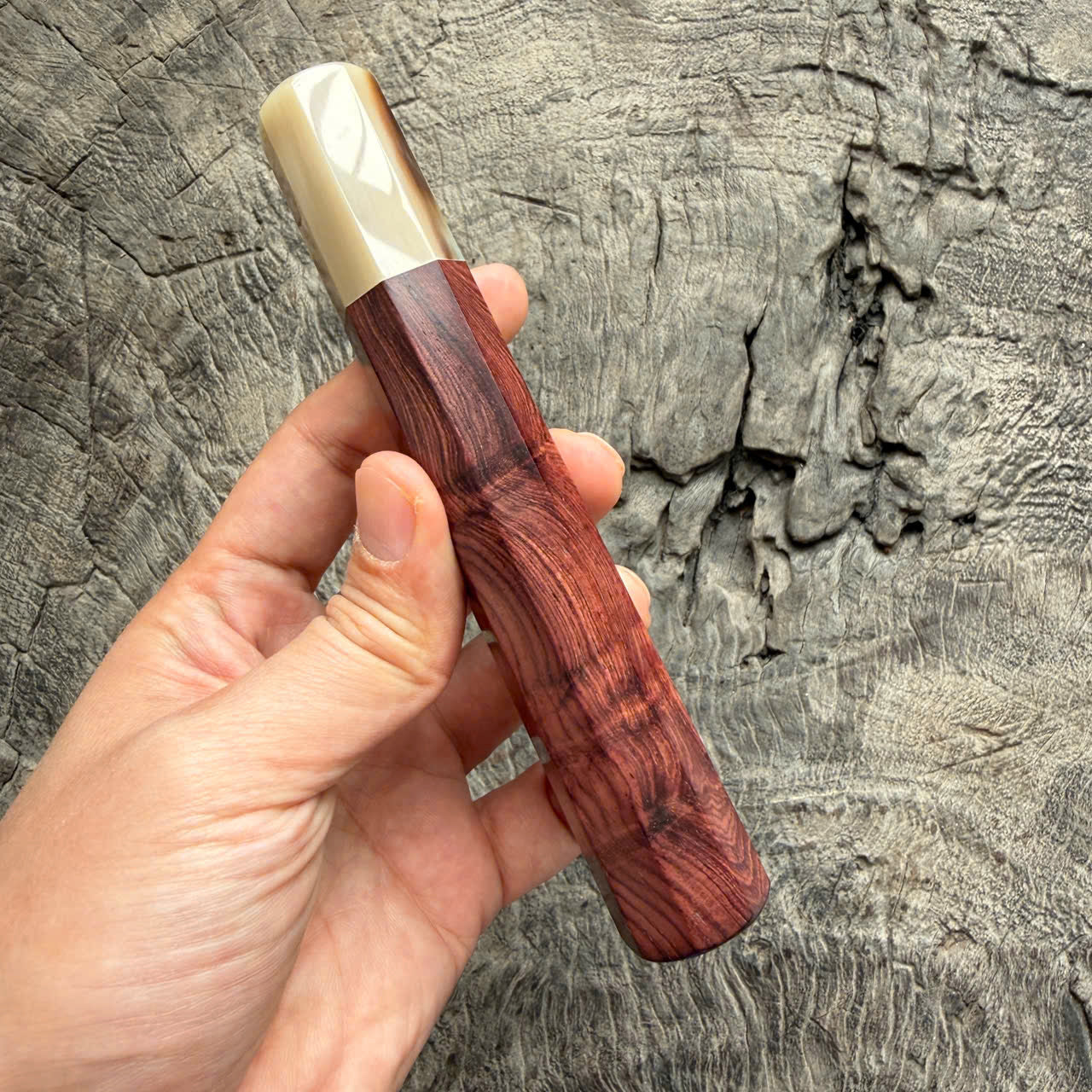 I - 4 Purple Rosewood Wa handle,  White horn Ferrule - 145 mm