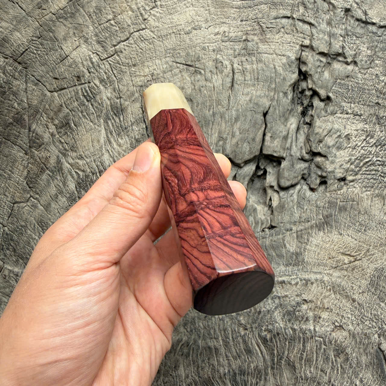 I - 4 Purple Rosewood Wa handle,  White horn Ferrule - 145 mm