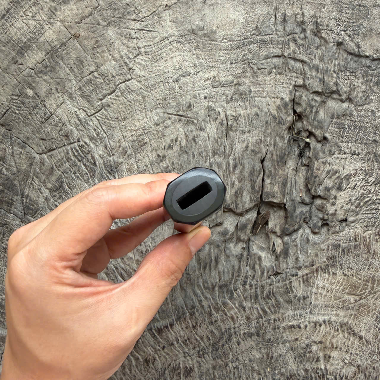 I - Clean Black Ebony with Elegant Grain , Black horn Ferrule , 140mm handle