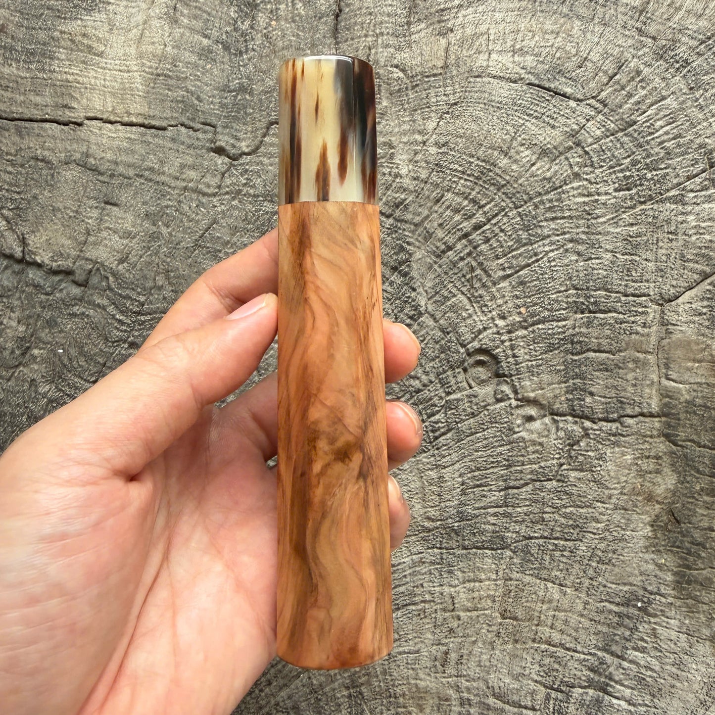 I -  5 Tamamoku Cedar Wa handle, Marble Horn ferrule 145 mm