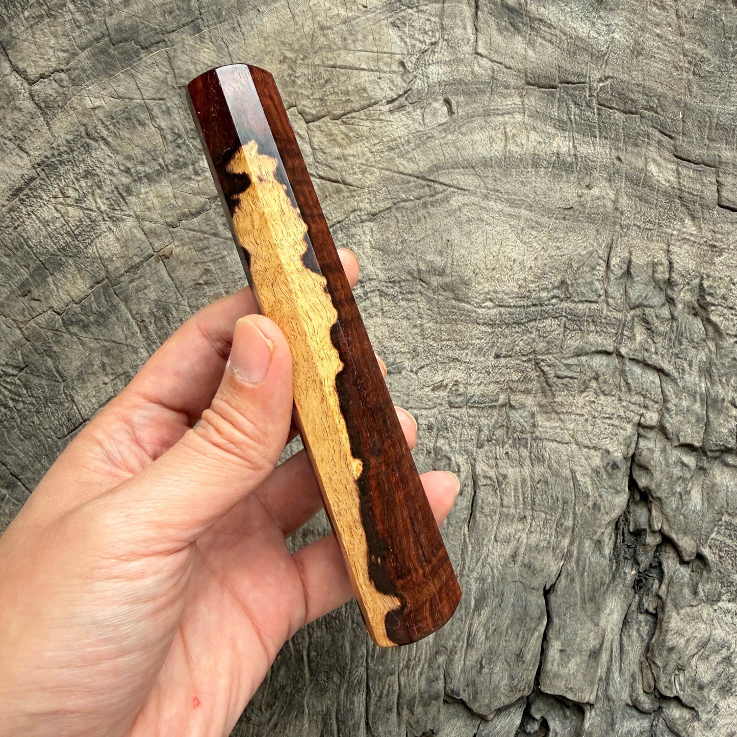 I -  2 Two Tone Curly Siamese Rosewood Wa handle,Mono - 145 mm