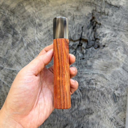 I - Old Nice Huanghuali wood Wa handle, Cool Black White Horn, 145 mm handle