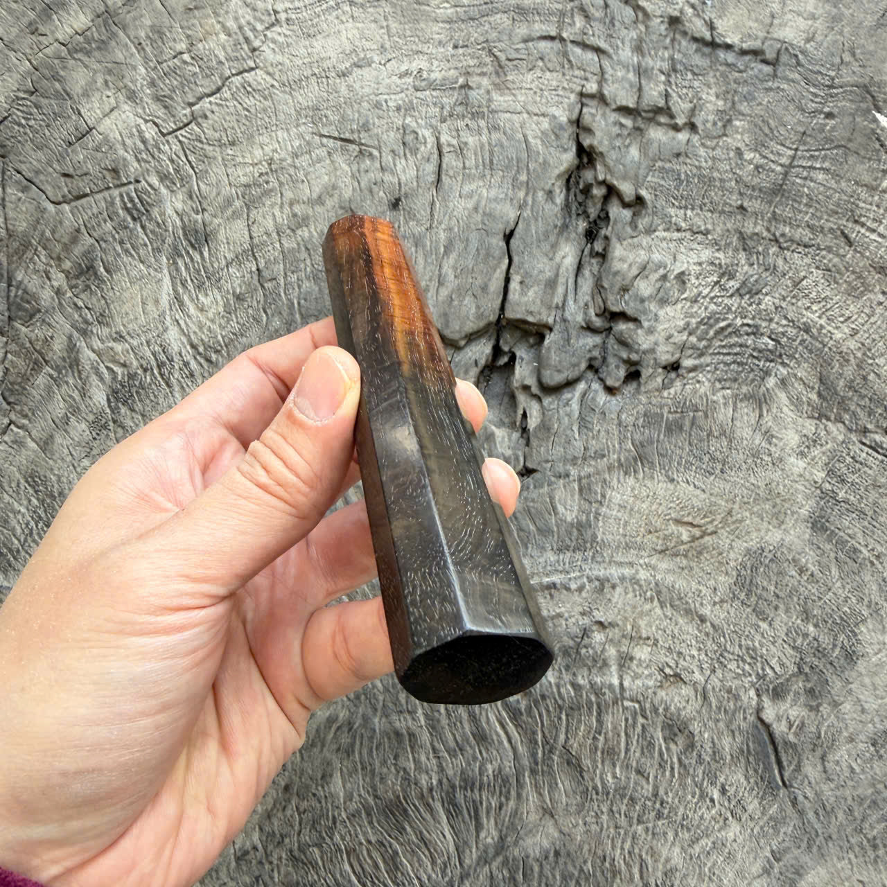 I- 2 Cool Curly Two Ton Siamese Rosewood Wa handle, Mono - 135mm