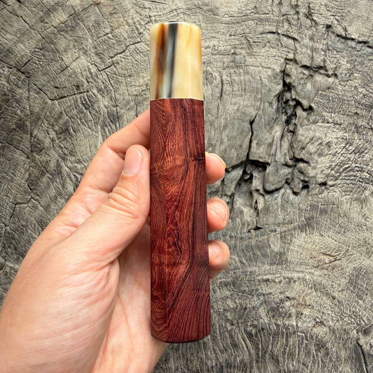 I - 4 Purple Rosewood Wa handle,  White horn Ferrule - 145 mm