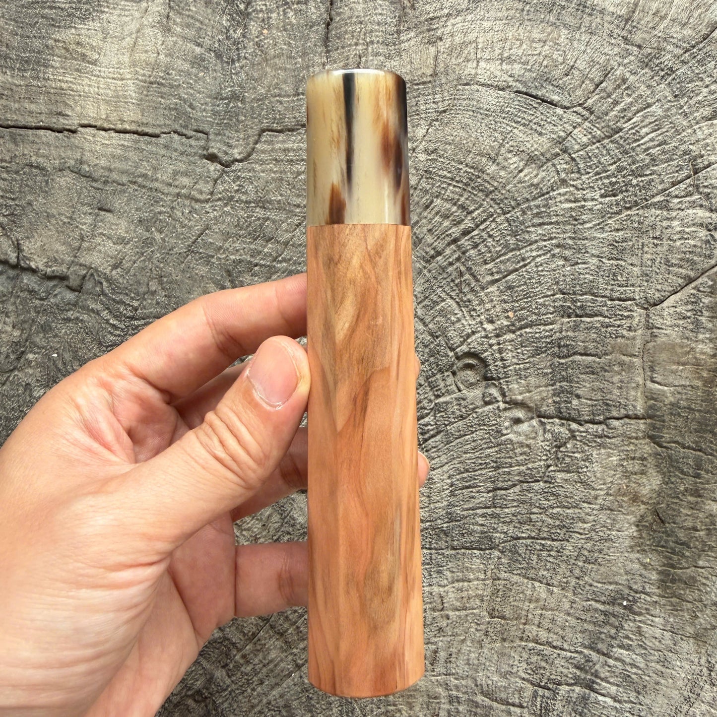 I -  5 Tamamoku Cedar Wa handle, Marble Horn ferrule 145 mm
