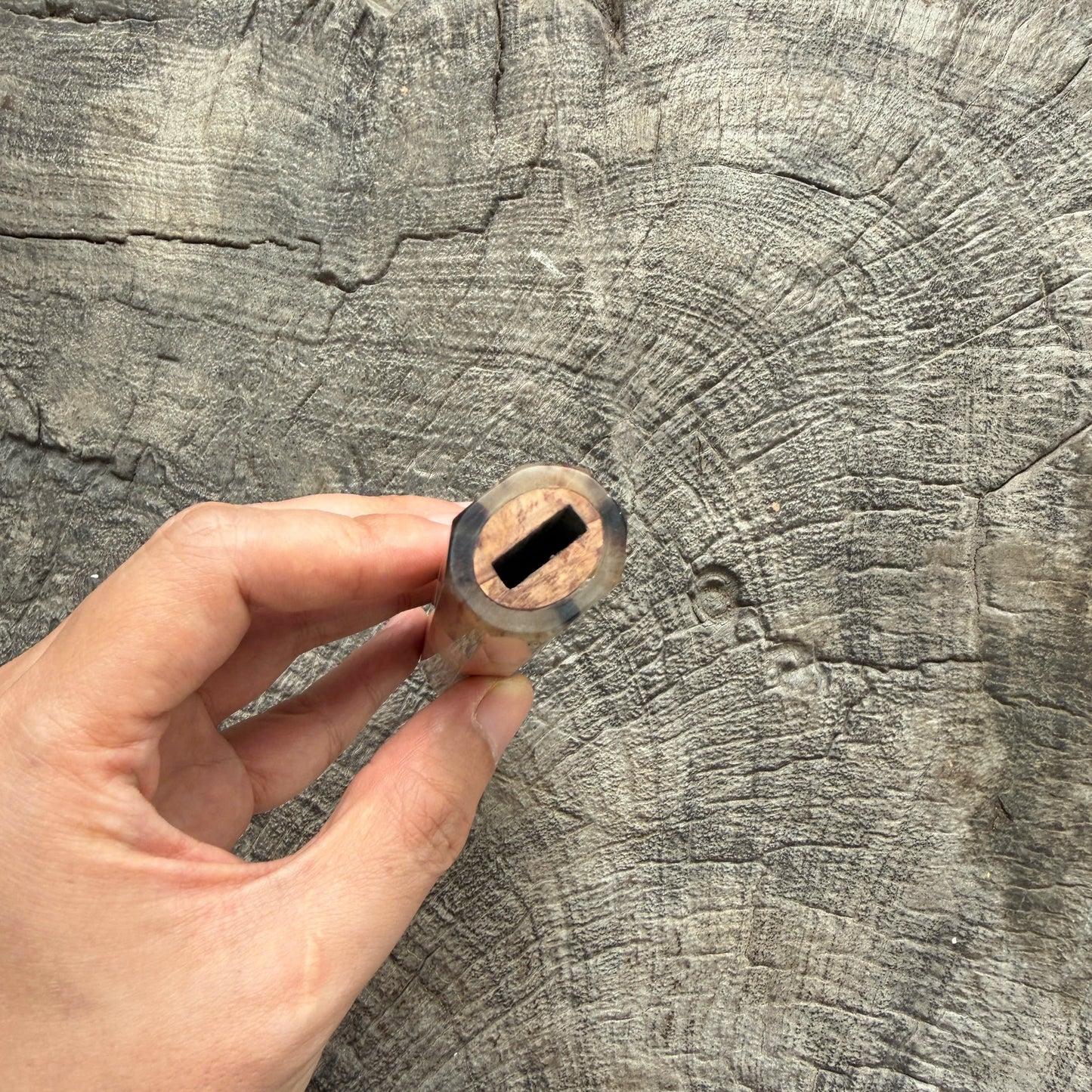 I -  5 Tamamoku Cedar Wa handle, Marble Horn ferrule 145 mm