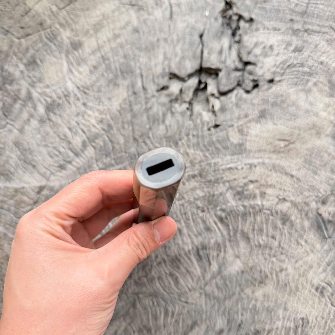 I - 8 Curly Dark Siamese Rosewood Wa handle, Marble horn ferrule,  145 mm handle