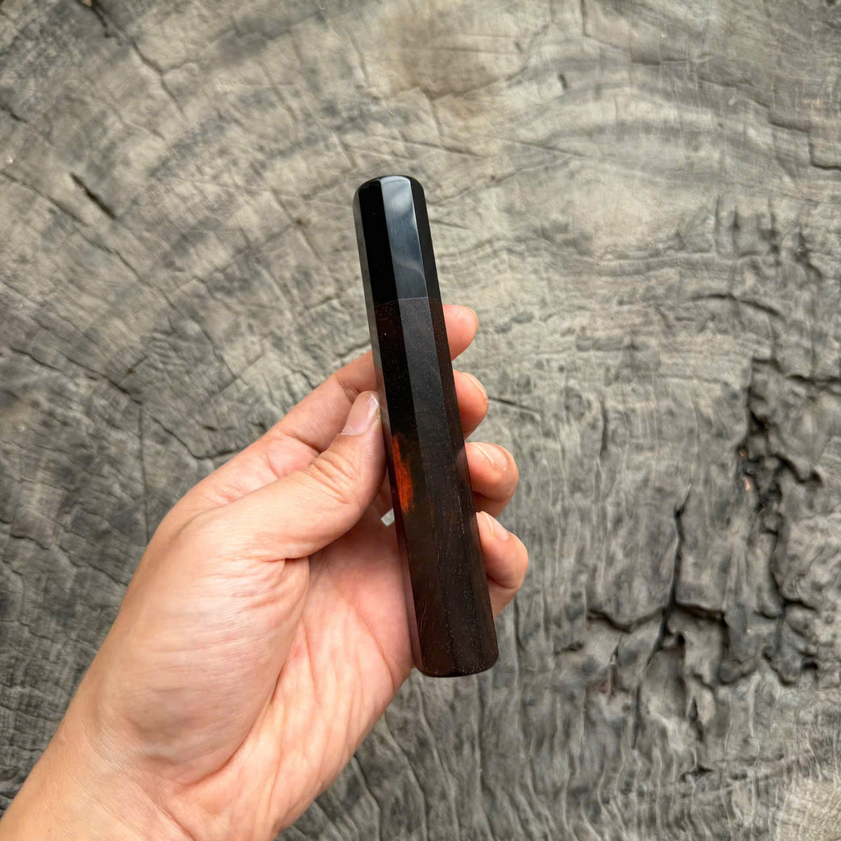 I - 55 Siamese Rosewood Wa handle, Black horn ferrule, 130mm handle