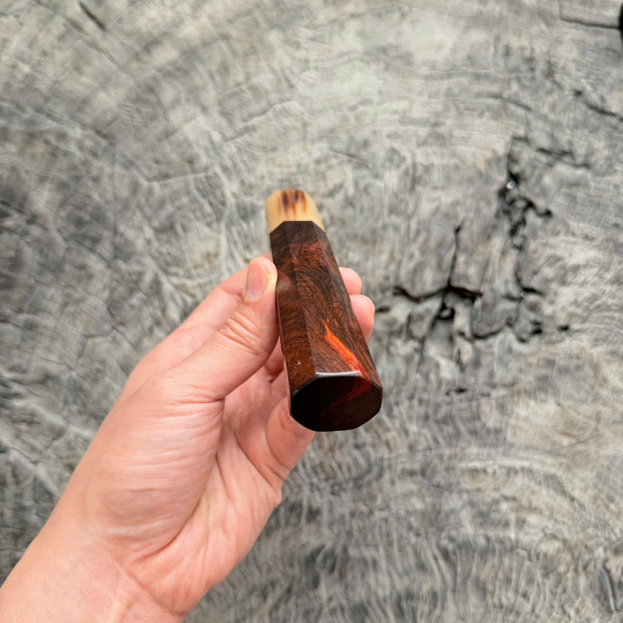 I - 20 Curly Siamese Rosewood Wa handle, mabrle horn Ferrule , 140mm handle