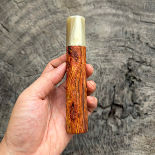 I - 10 Huanghuali wood wa handle , Nice White horn Ferrule , 140mm handle