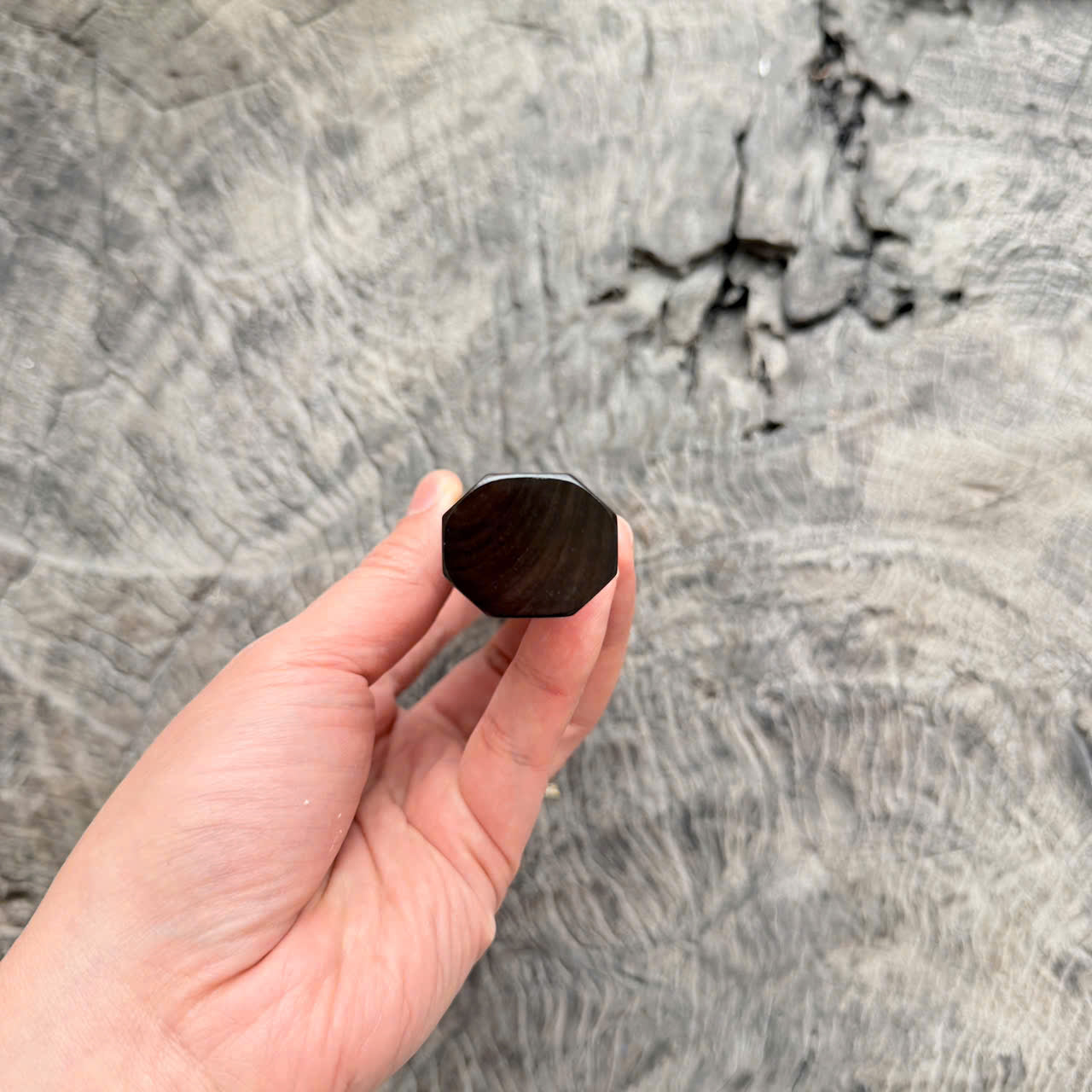 I - 19 Siamese Rosewood Wa handle, Marble horn ferrule,  145 mm handle