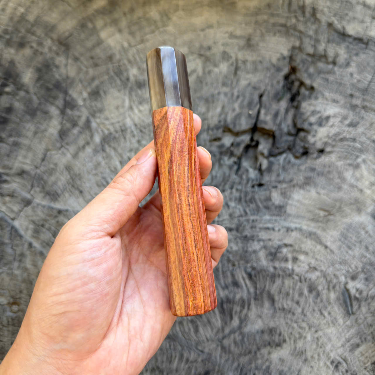 I - Old Nice Huanghuali wood Wa handle, Cool Black White Horn, 145 mm handle