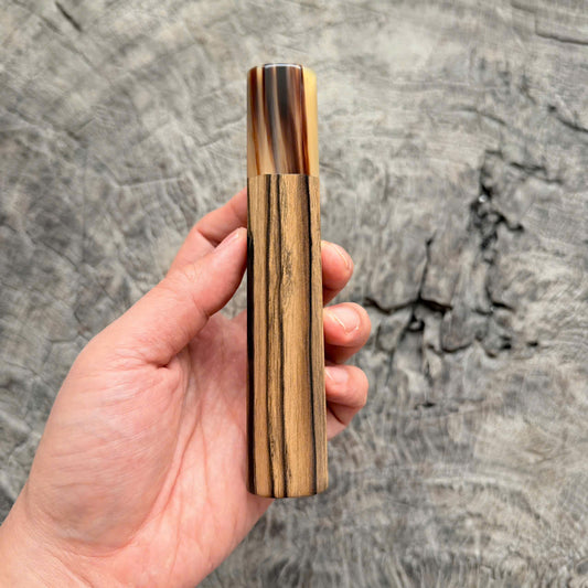 I - 6 Black White Ebony Wa handle , Marble horn Ferrule , 140mm handle