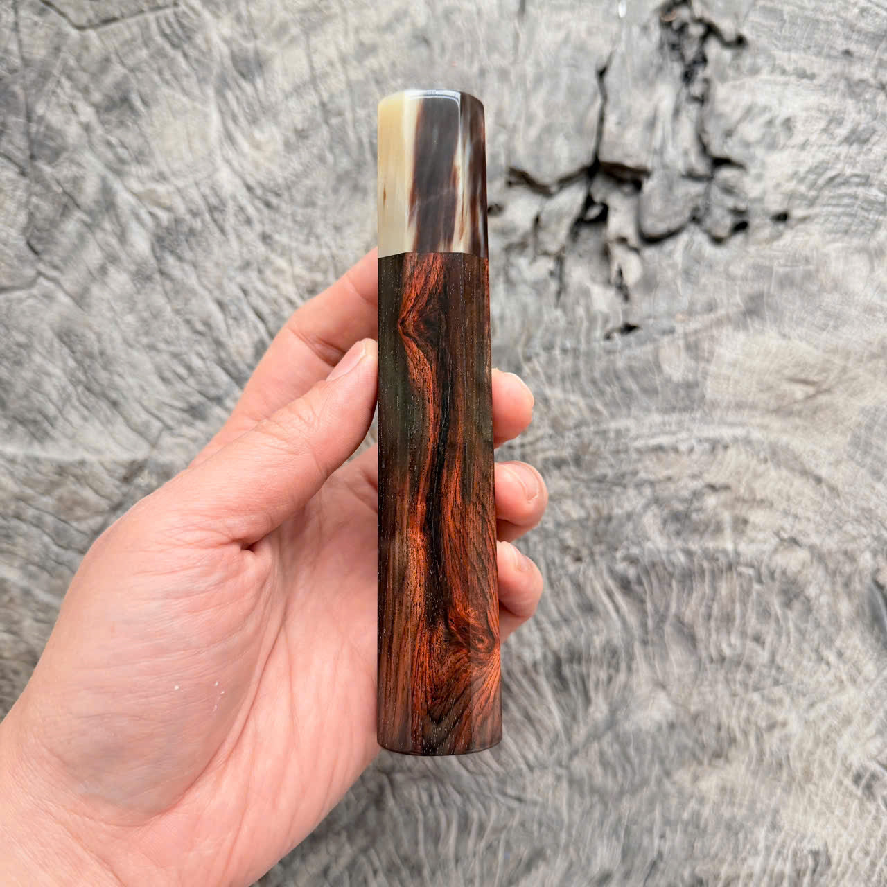 I - 19 Siamese Rosewood Wa handle, Marble horn ferrule, 145 mm handle ...