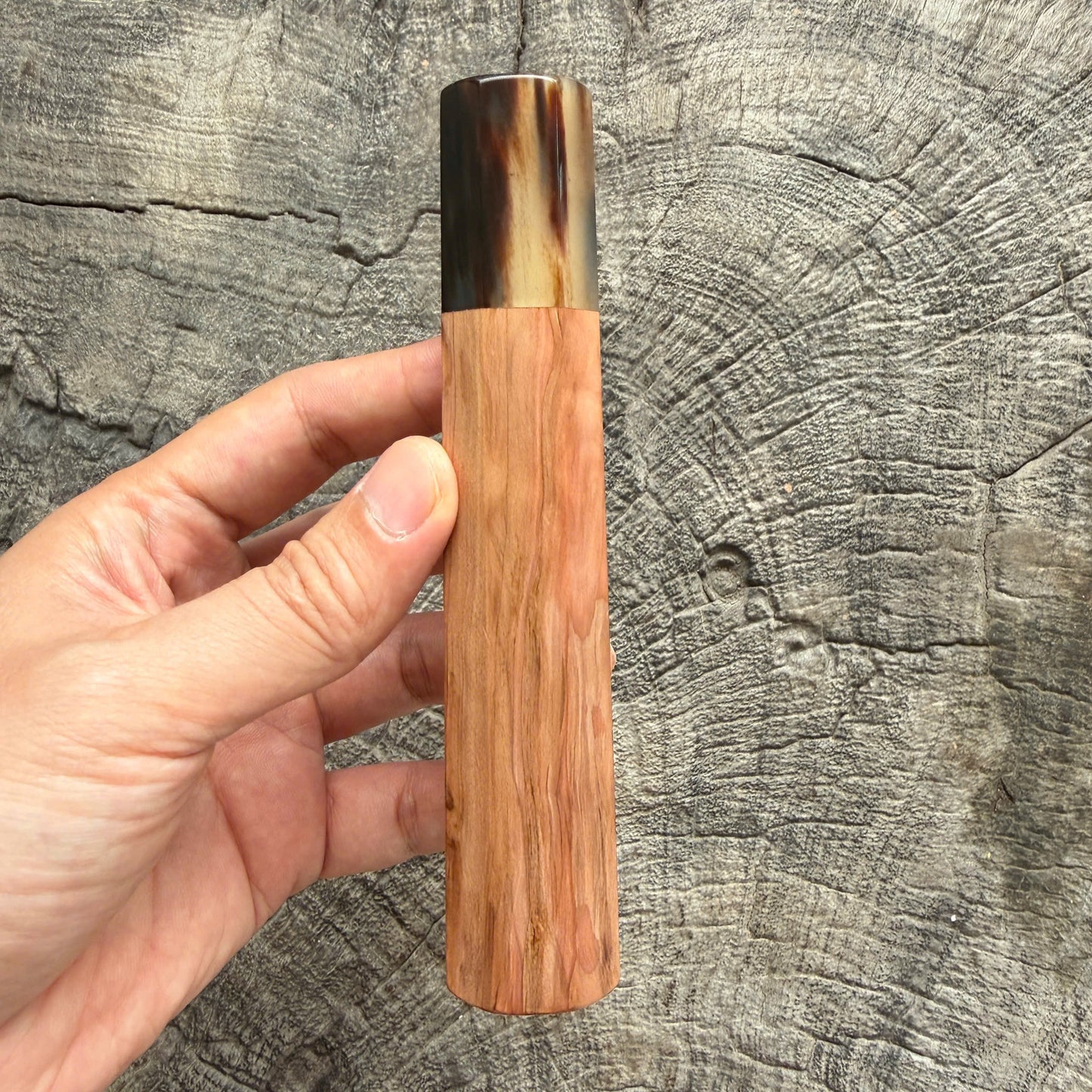 I -  6 Tamamoku Cedar Wa handle, Marble Horn ferrule - 145 mm