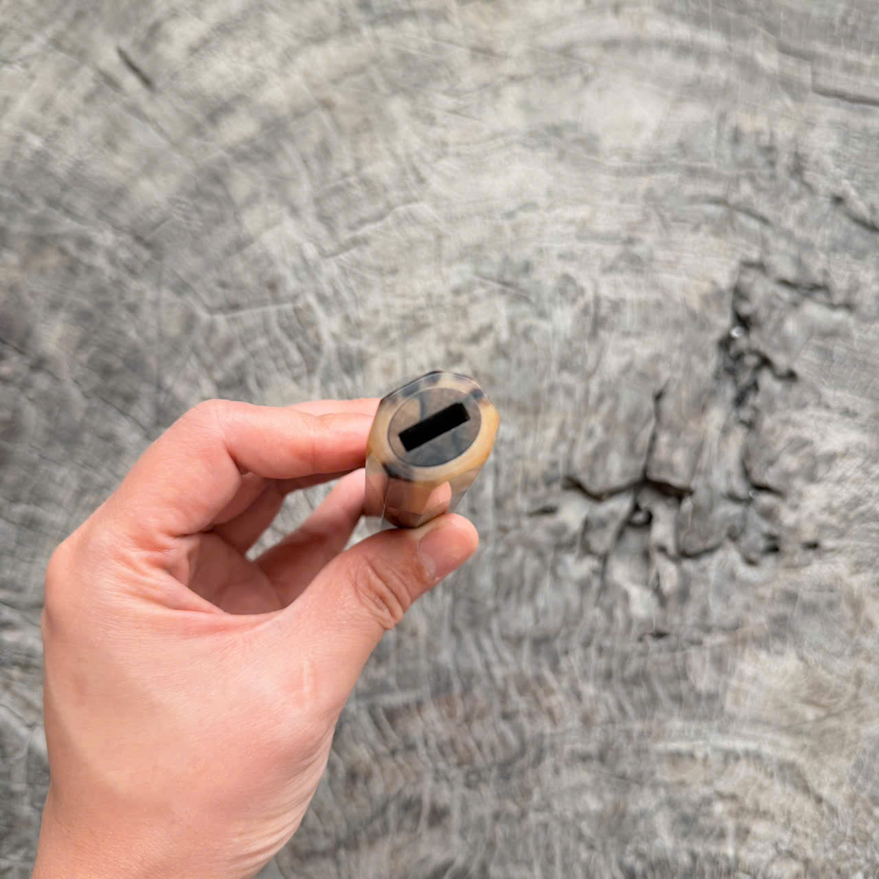 I - 6 Black White Ebony Wa handle , Marble horn Ferrule , 140mm handle