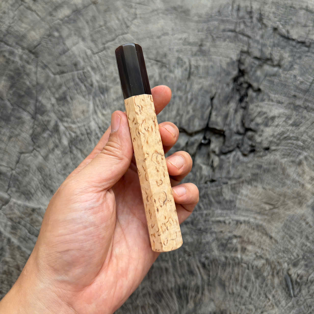 I- 5 Karelian Birch  Wa handle Wa handle, Chocolate Horn Ferrule, 135mm handle