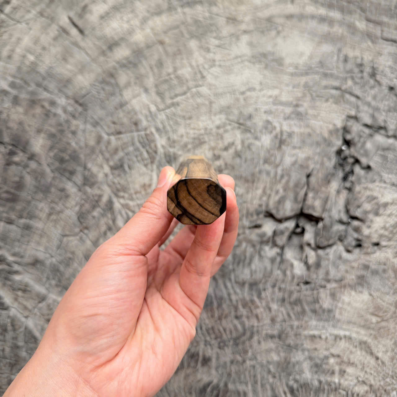 I - 6 Black White Ebony Wa handle , Marble horn Ferrule , 140mm handle