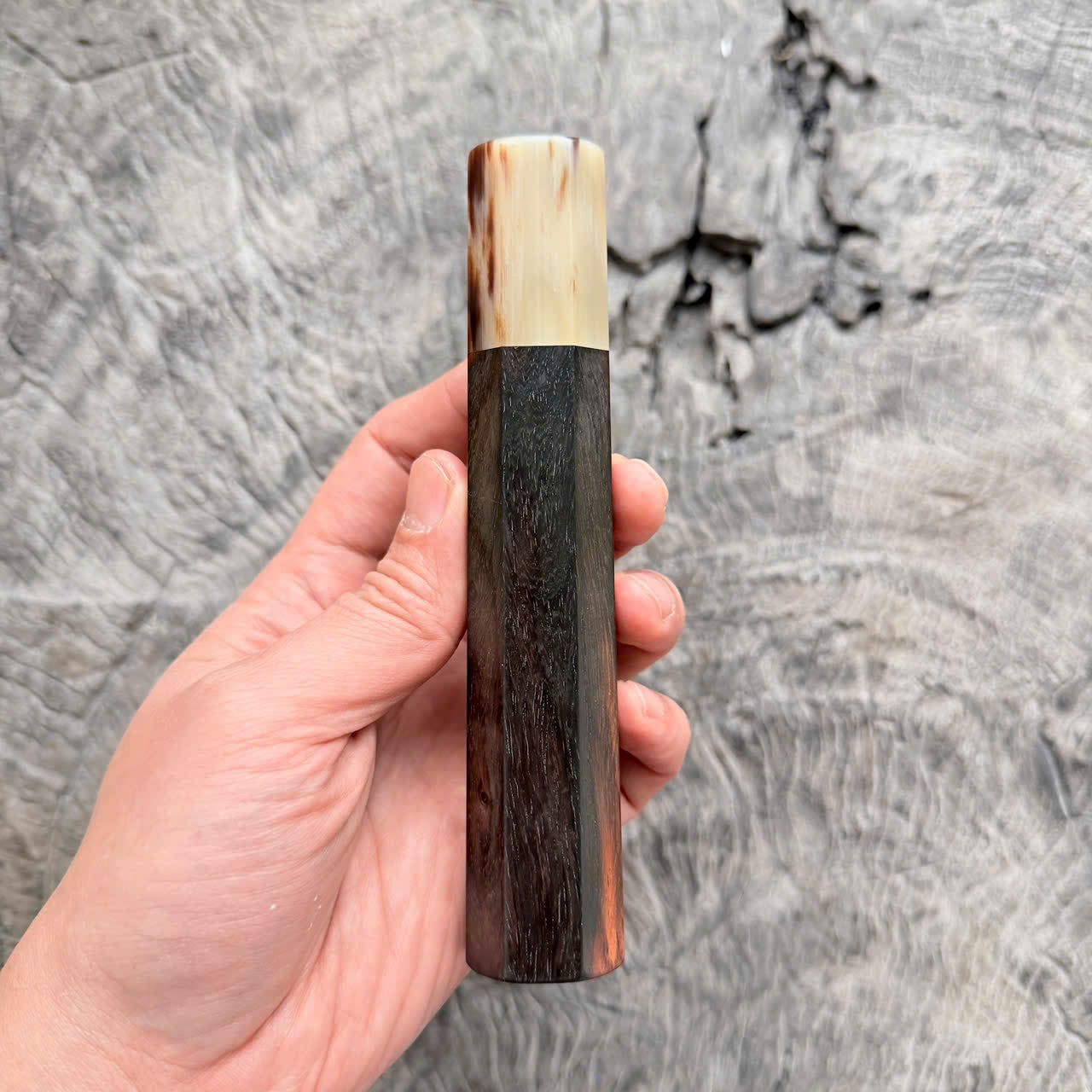 I - 19 Siamese Rosewood Wa handle, Marble horn ferrule,  145 mm handle