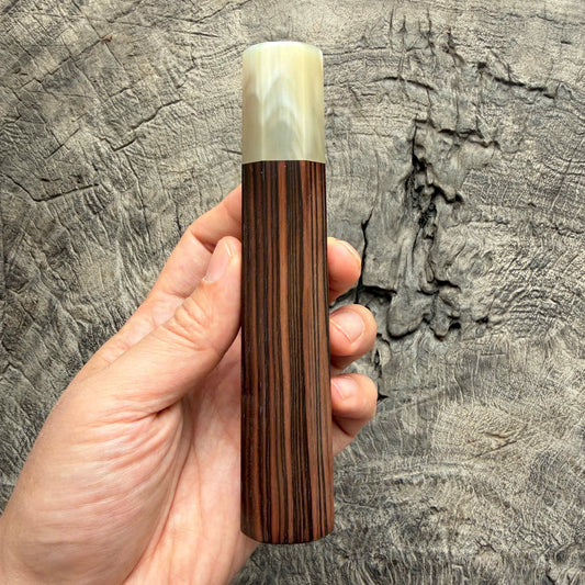 I - 10 Macassar ebony Wa handle, Cream Horn Ferrule- 145 mm