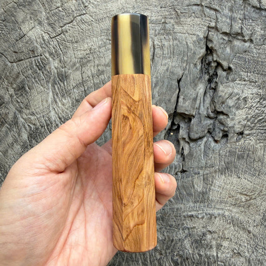 I - 17 Japanese Tamamoku Cedar  Wa handle, Dark Marble Horn Ferrule - 140mm